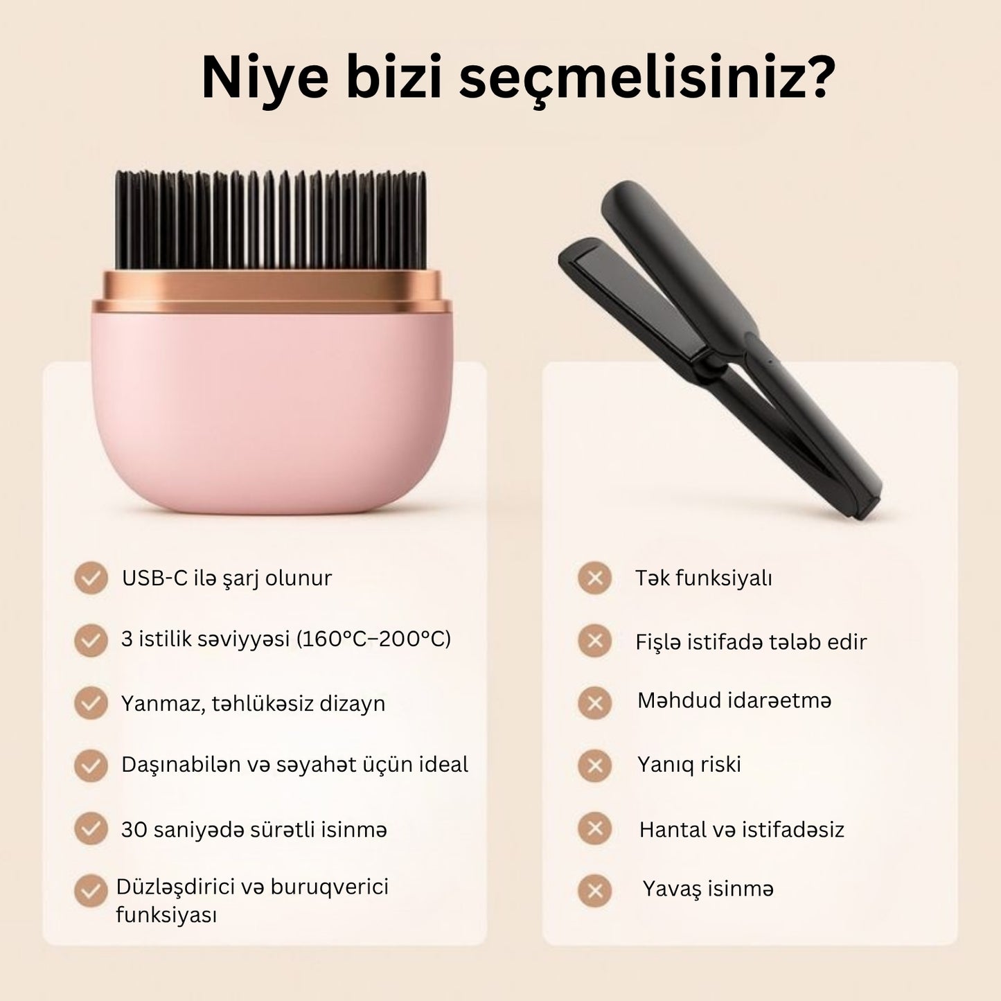 Mini Saç Düzləşdiricisi – Parlaq və hamar saçlar, hər yerdə